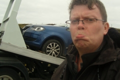 Car getting towed on Isle of Lewis