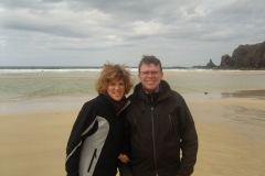 Chris & Rosalie on beach on Lewis